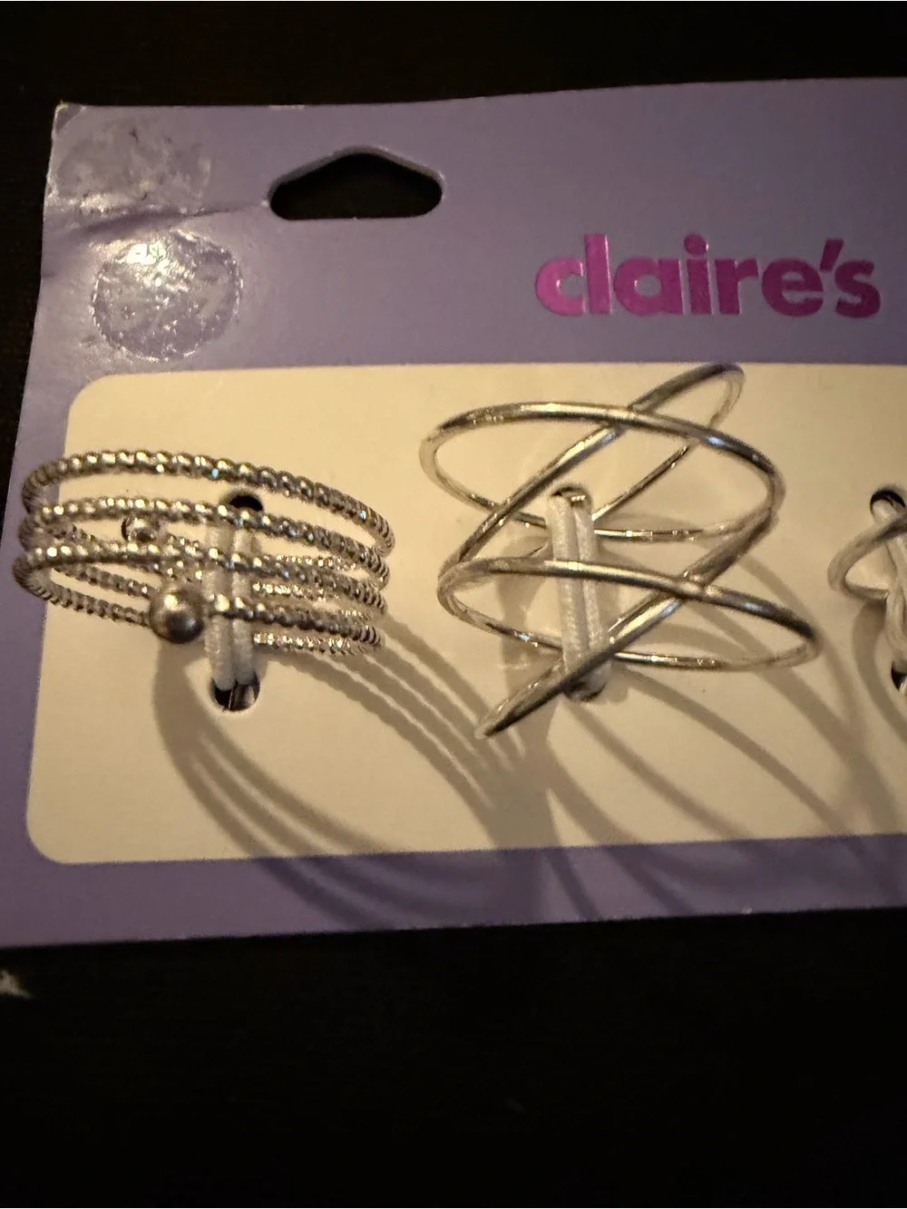 Claire's Silver-Tone Mixed Stackable Rings - 4 Pack